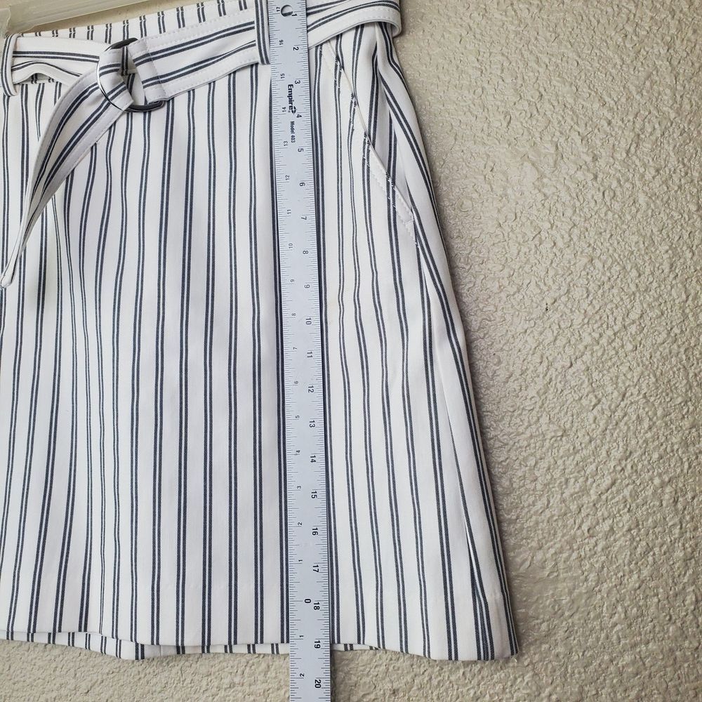 ANN TAYLOR Striped Buckle Belted Lined Pencil Skirt Size 8p Petite Womens - Picture 4 of 8